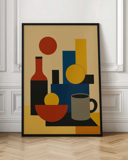Wall art Geometric Still Life with Bottle 02
