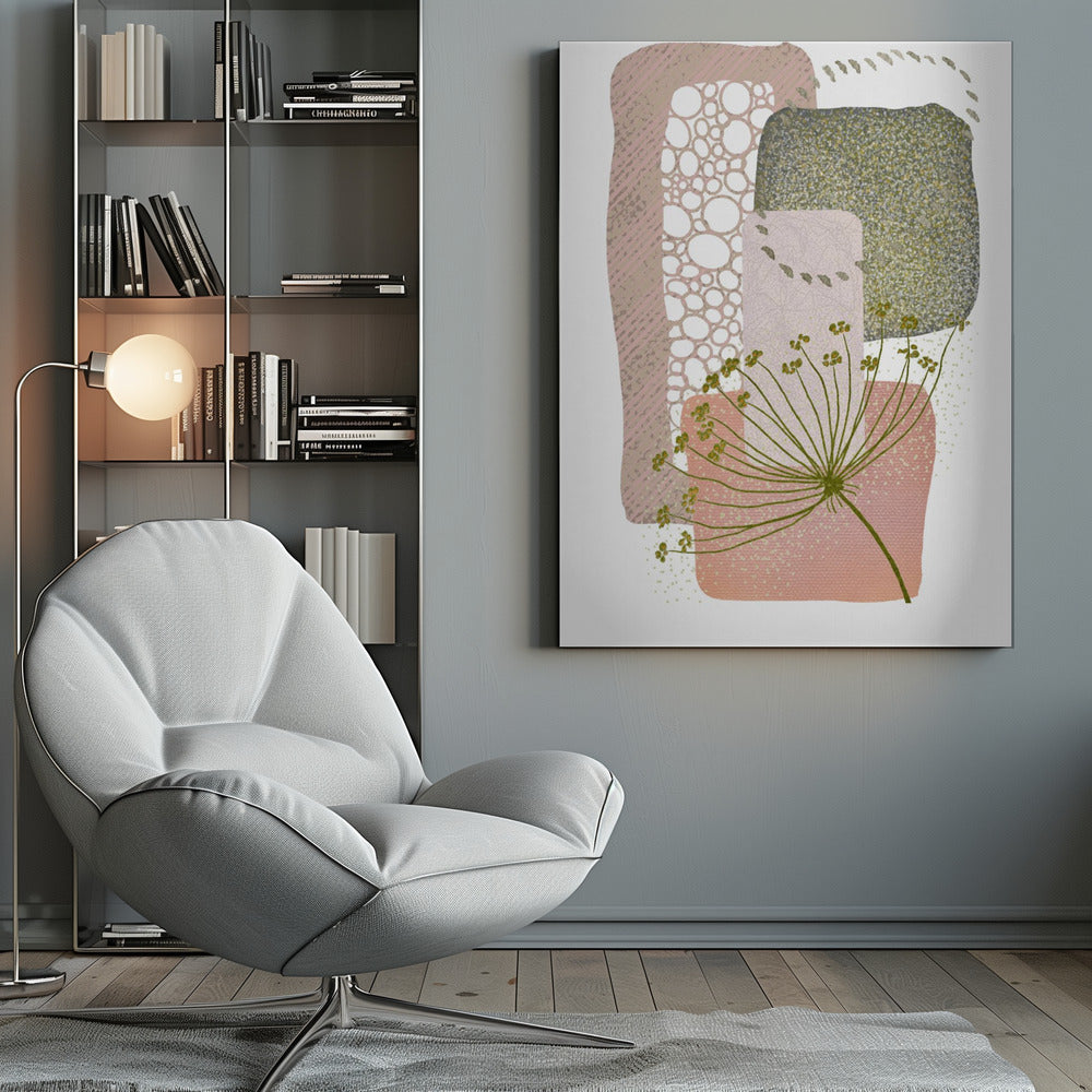  Delicate Pink and Green-2 Wall Artwork 0