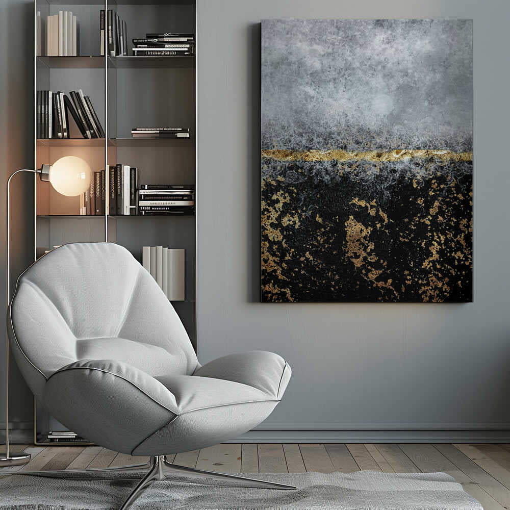 Wall art Gold Black Abstract