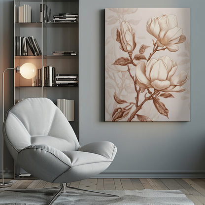  Beige Flowers 1 Wall Artwork 0