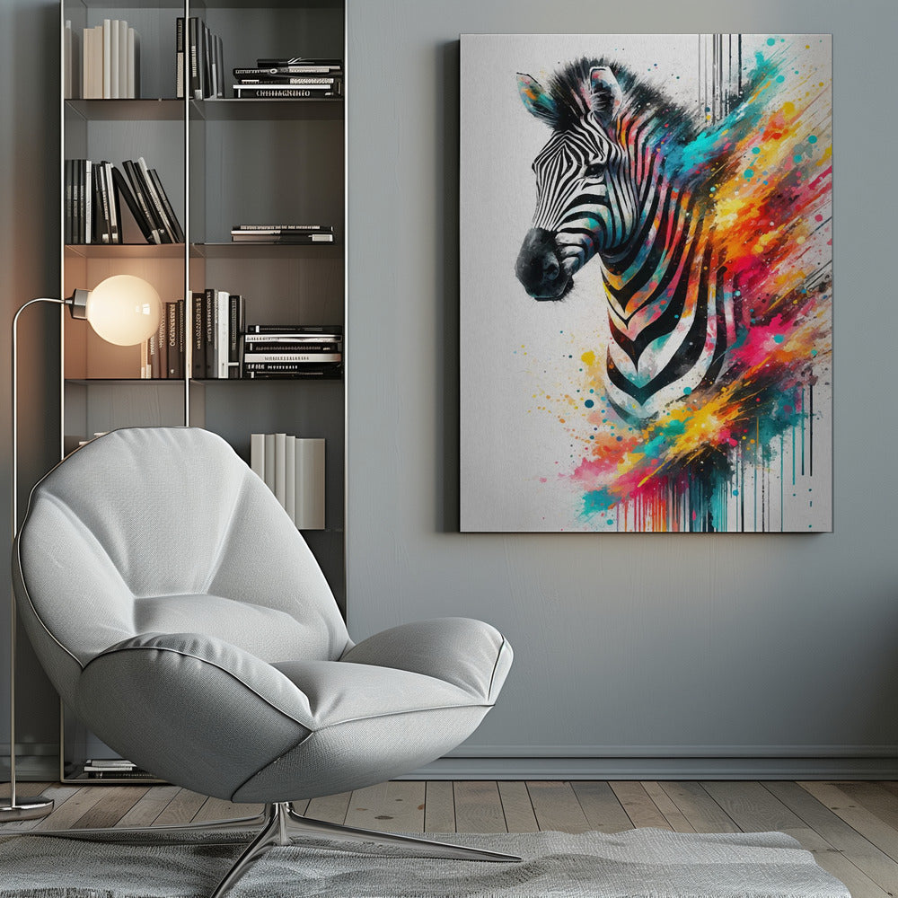 Artwork Colorful Zebrainches- 