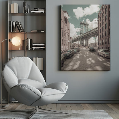  NEW YORK CITY Manhattan Bridge | urban vintage style Wall Artwork 0