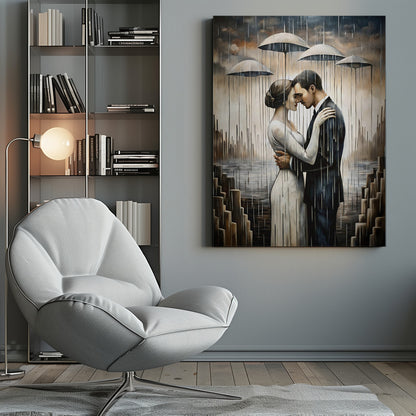  A Kiss Beneath the Floating Umbrellas Wall Artwork 0