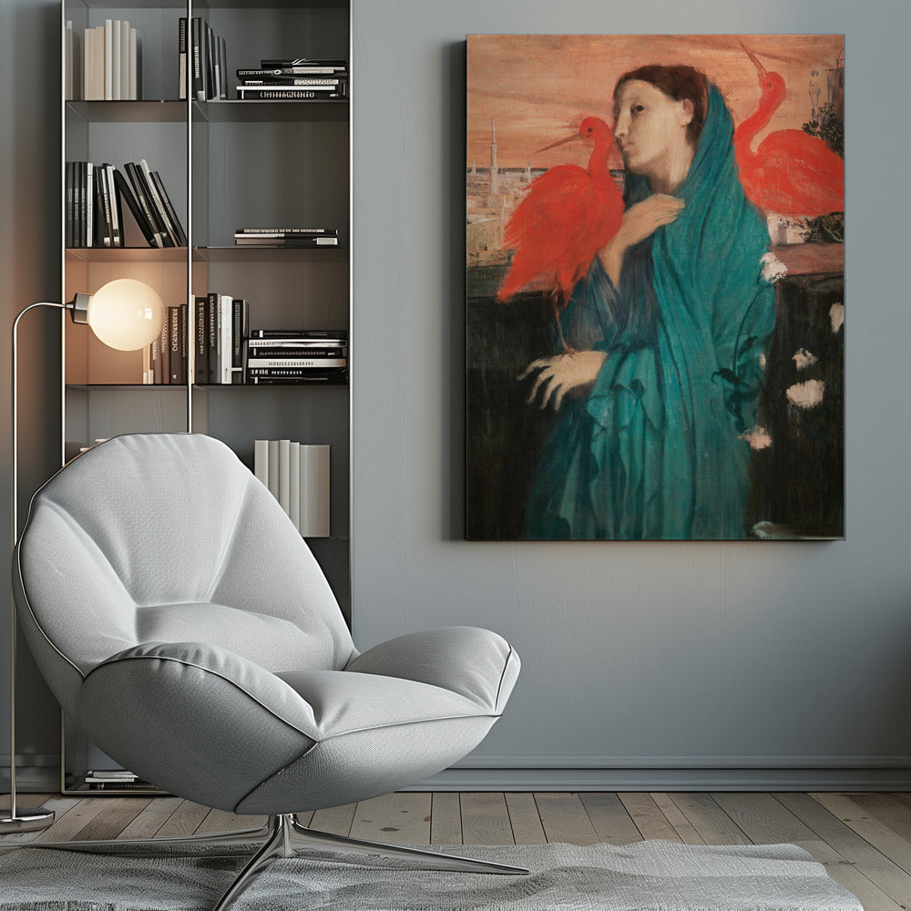  Young Woman With Ibis Wall Artwork 0
