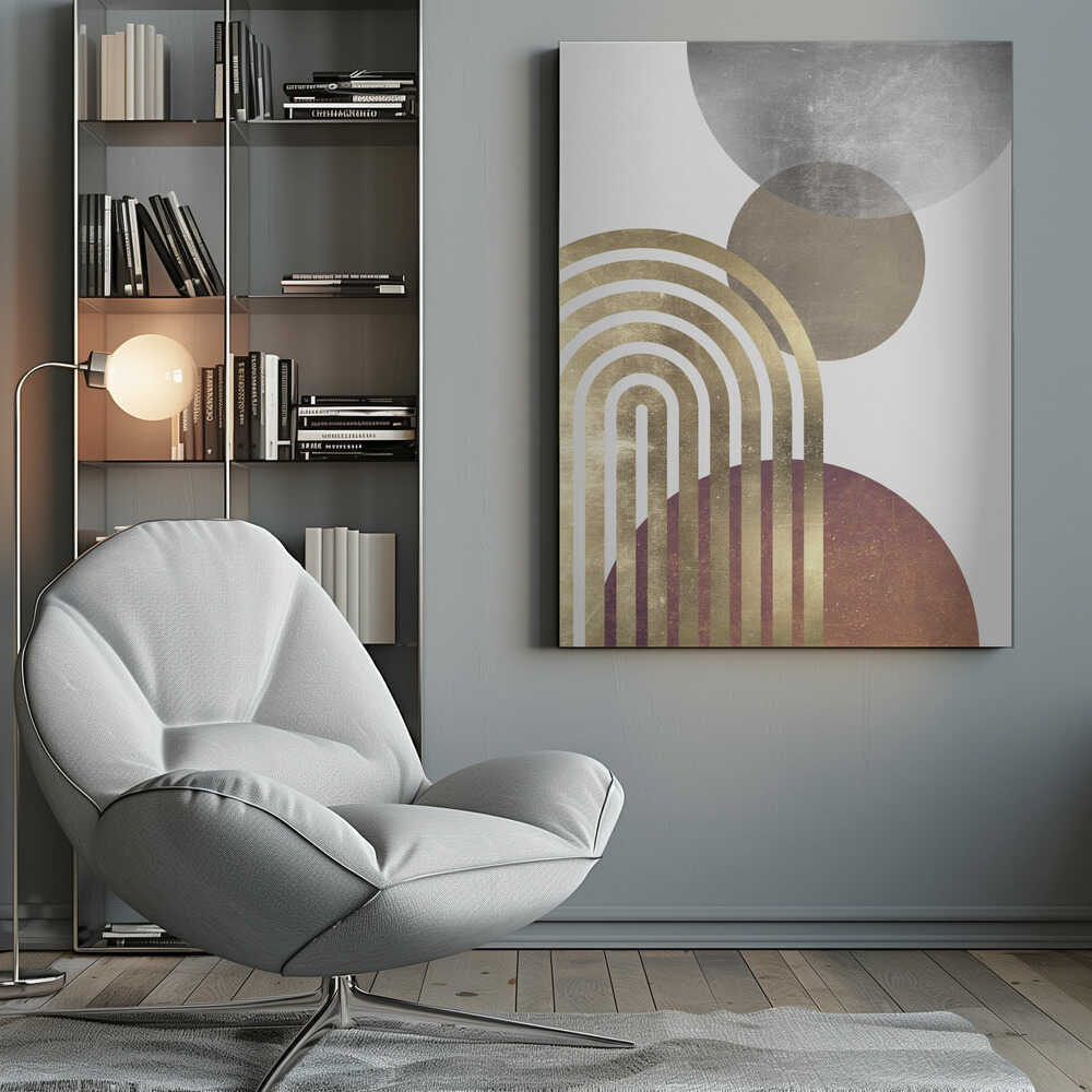 Wall art Composition lines and circles 2