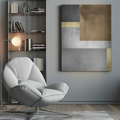 Wall art Gold and silver textures 3