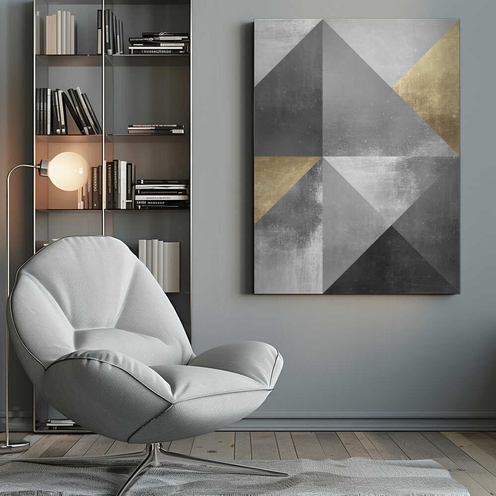 Wall art Gold and silver textures 2