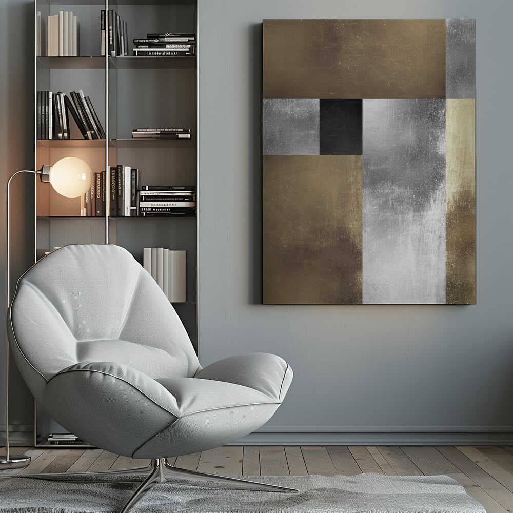 Wall art Gold and silver textures 1