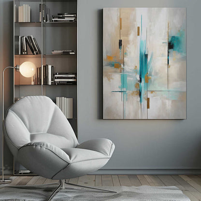 Wall art Echoes of Aqua and Gold