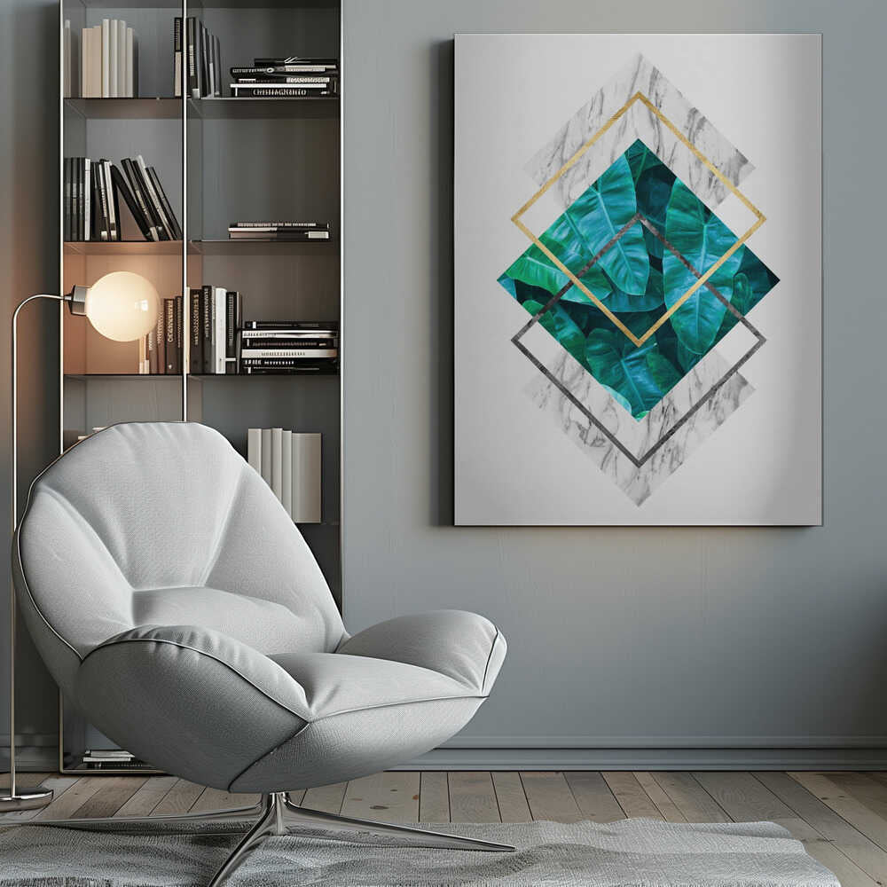 Wall art Botanical and geometric Shape