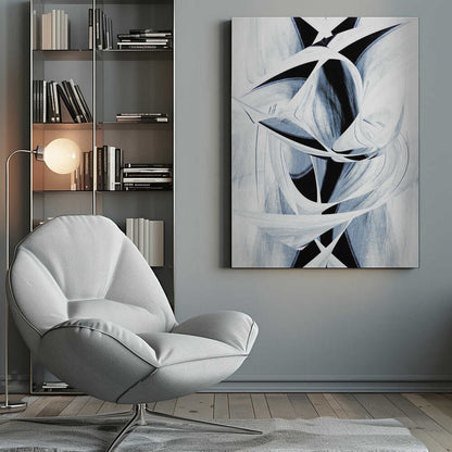 Wall art Dynamic Black And White Swirling Patterns