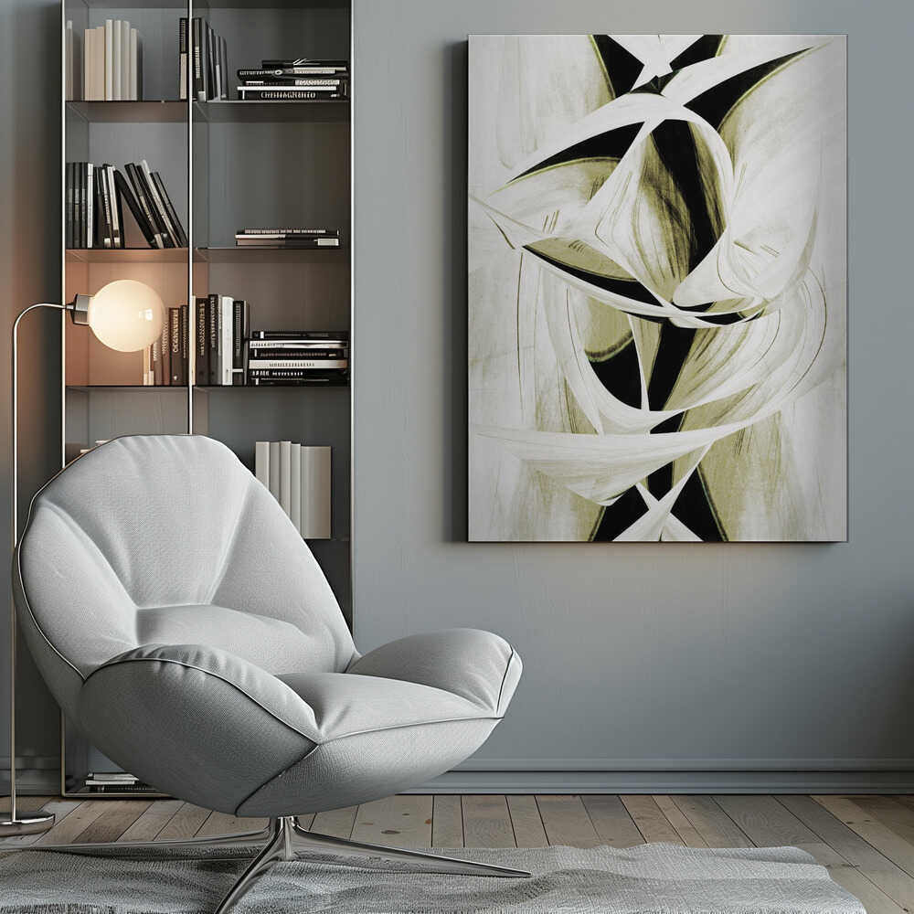 Wall art  Intertwined Shapes And Monochromatic Tones