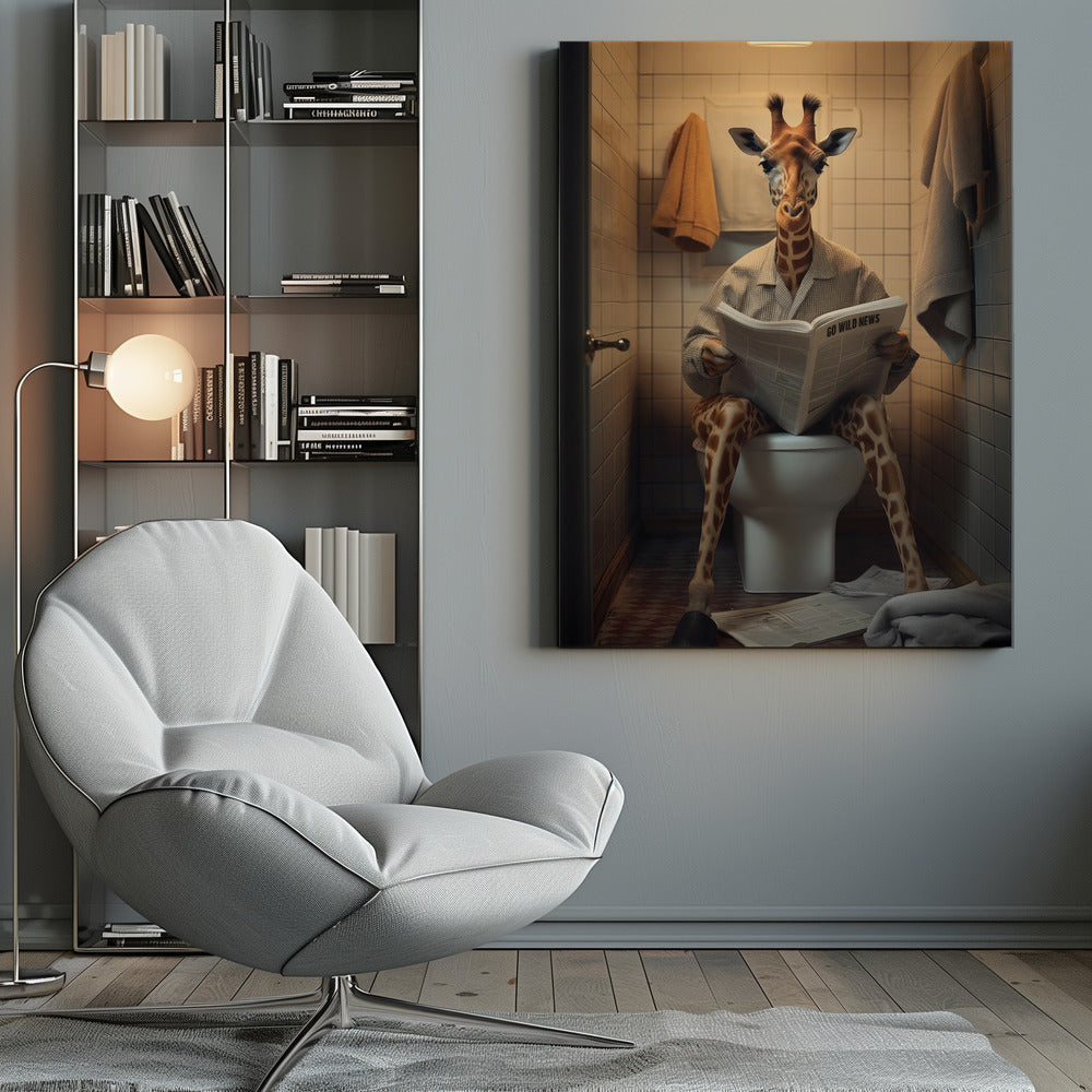 canvas prints Giraffe In the Toiletinches- 