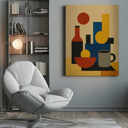 Wall art Geometric Still Life with Bottle 02