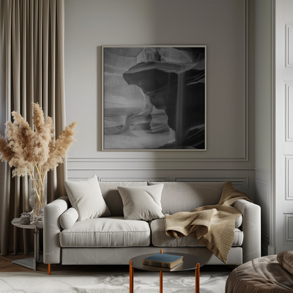  MONOCHROME ANTELOPE CANYON Pouring Sand Wall Artwork 0