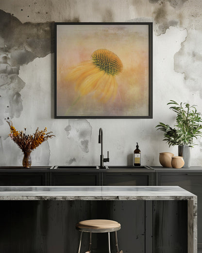  Echinacea in Yellow Wall Artwork 0