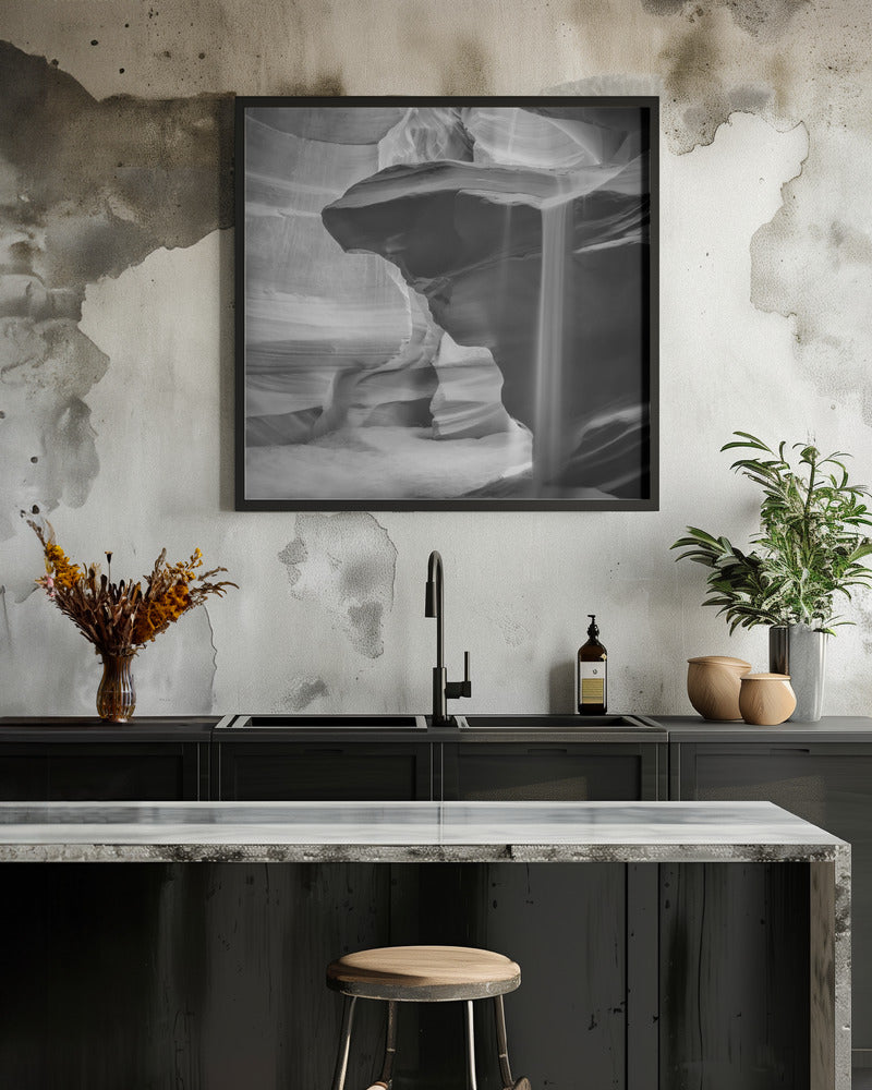  MONOCHROME ANTELOPE CANYON Pouring Sand Wall Artwork 0