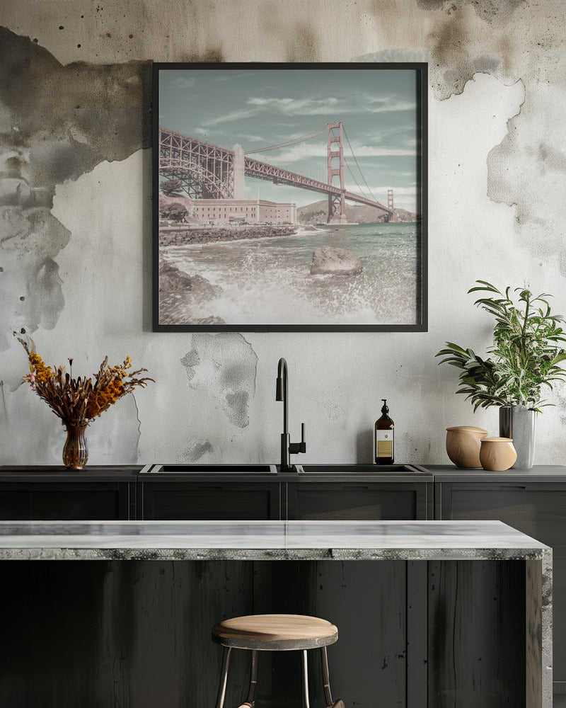  GOLDEN GATE BRIDGE Coastline Impression | urban vintage style Wall Artwork 0