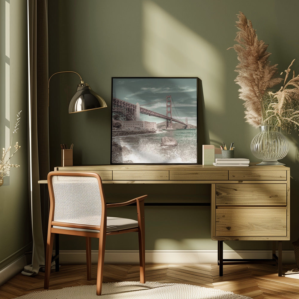  GOLDEN GATE BRIDGE Coastline Impression | urban vintage style Wall Artwork 0