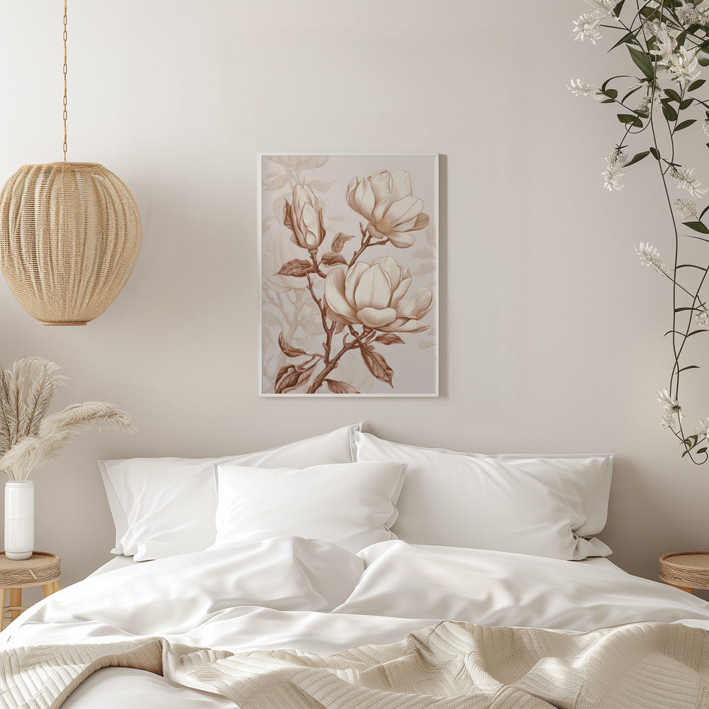  Beige Flowers 1 Wall Artwork 0
