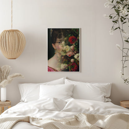  Portrait of Hortense de Beauharnais, queen of Holland with flower still life Wall Artwork 0