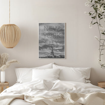 Wall art NYC Statue of Liberty | Text &amp; Skyline