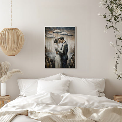 A Kiss Beneath the Floating Umbrellas Wall Artwork 0