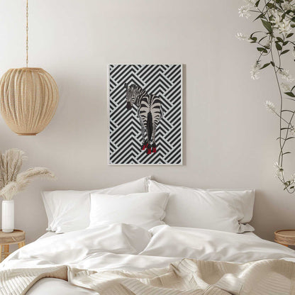 Wall art Zebra heels retro