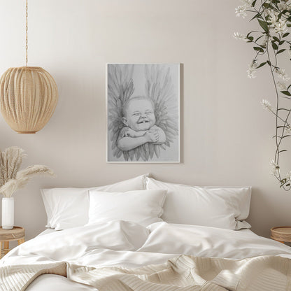 canvas prints Joyful Baby With Angelic Wingsinches- 