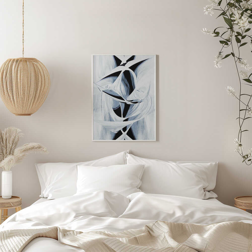 Wall art Dynamic Black And White Swirling Patterns
