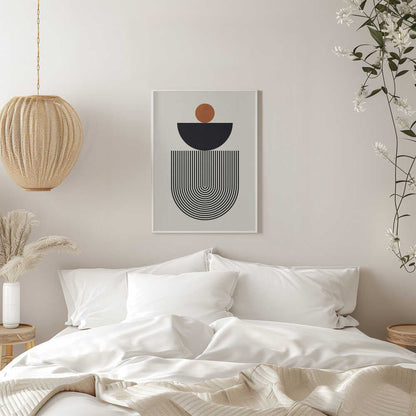 Wall art Geometric Shapes with a Black Semicircle