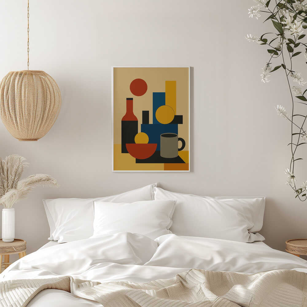 Wall art Geometric Still Life with Bottle 02