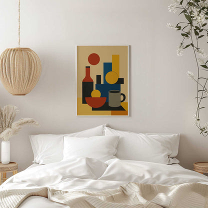 Wall art Geometric Still Life with Bottle 02