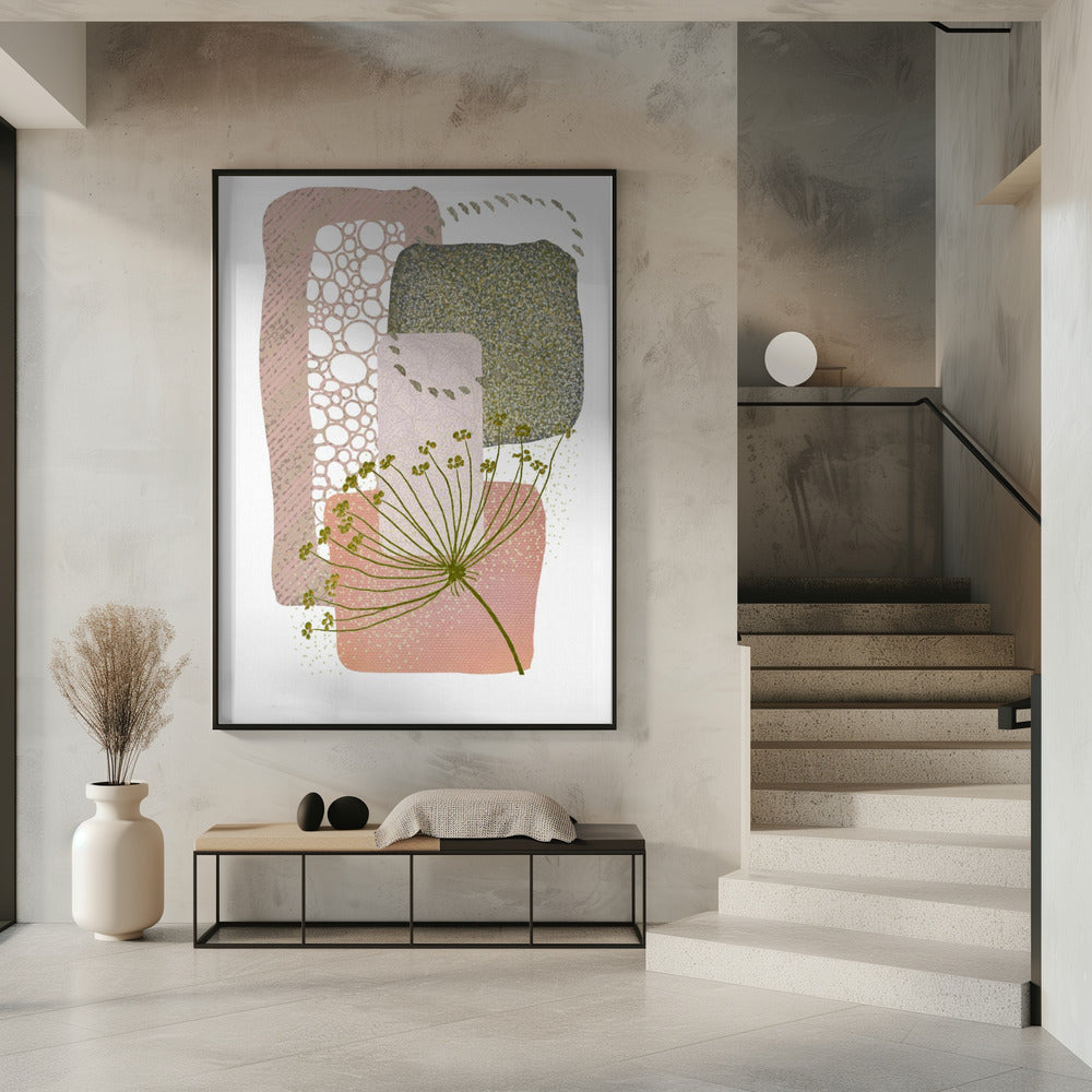  Delicate Pink and Green-2 Wall Artwork 0