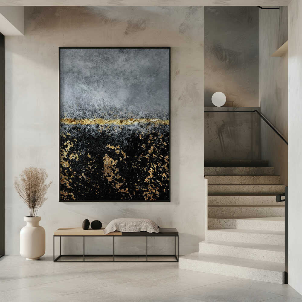 Wall art Gold Black Abstract