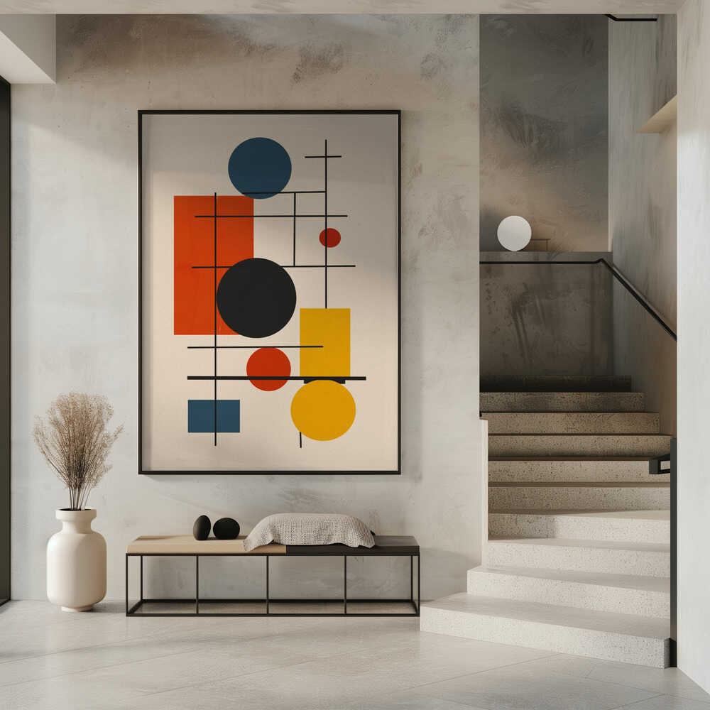 Wall art Geometric Abstract Design With Intersecting