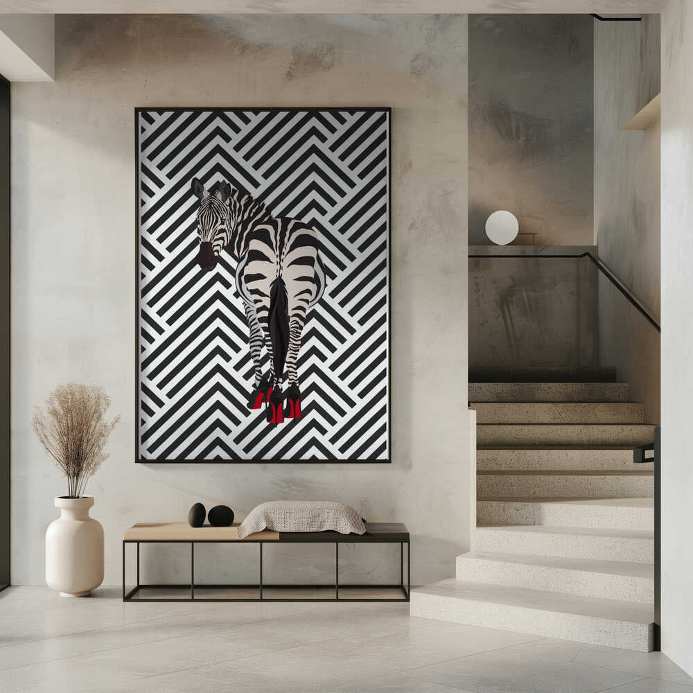 Wall art Zebra heels retro