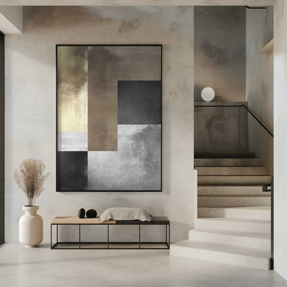 Wall art Gold and silver textures 4