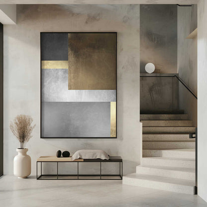 Wall art Gold and silver textures 3