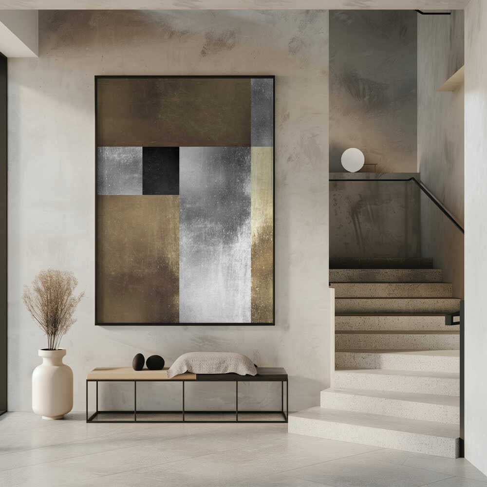 Wall art Gold and silver textures 1