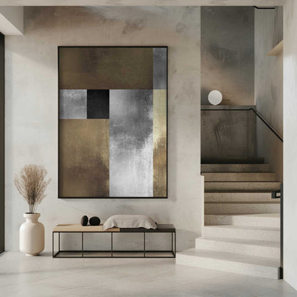 Wall art Gold and silver textures 1