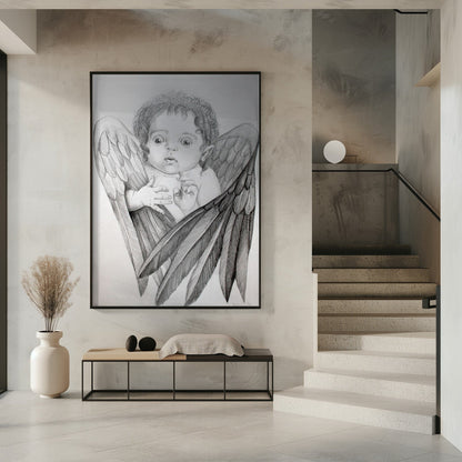 canvas prints Surprised Little Cherub16X20inches- Unframed