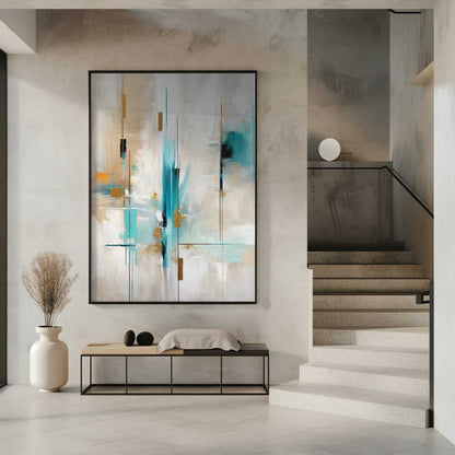 Wall art Echoes of Aqua and Gold