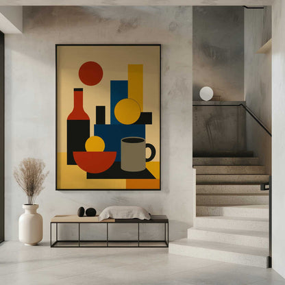 Wall art Geometric Still Life with Bottle 02