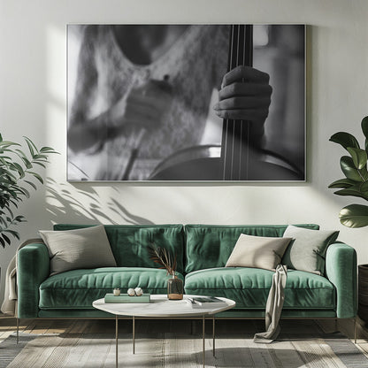 Artwork- break for the cello-48X36inches-In Black Floating Frame