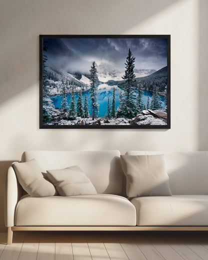 Artwork Morning blues20X16inches- Black Frame