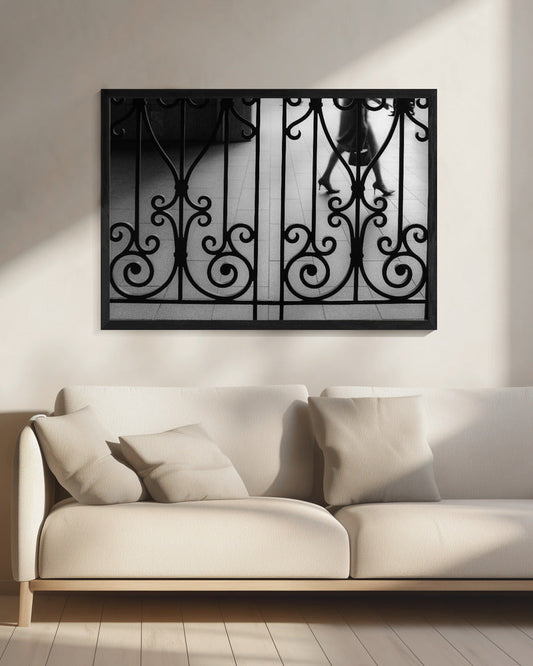 Artwork- street 15-20X16inches-In Black Floating Frame