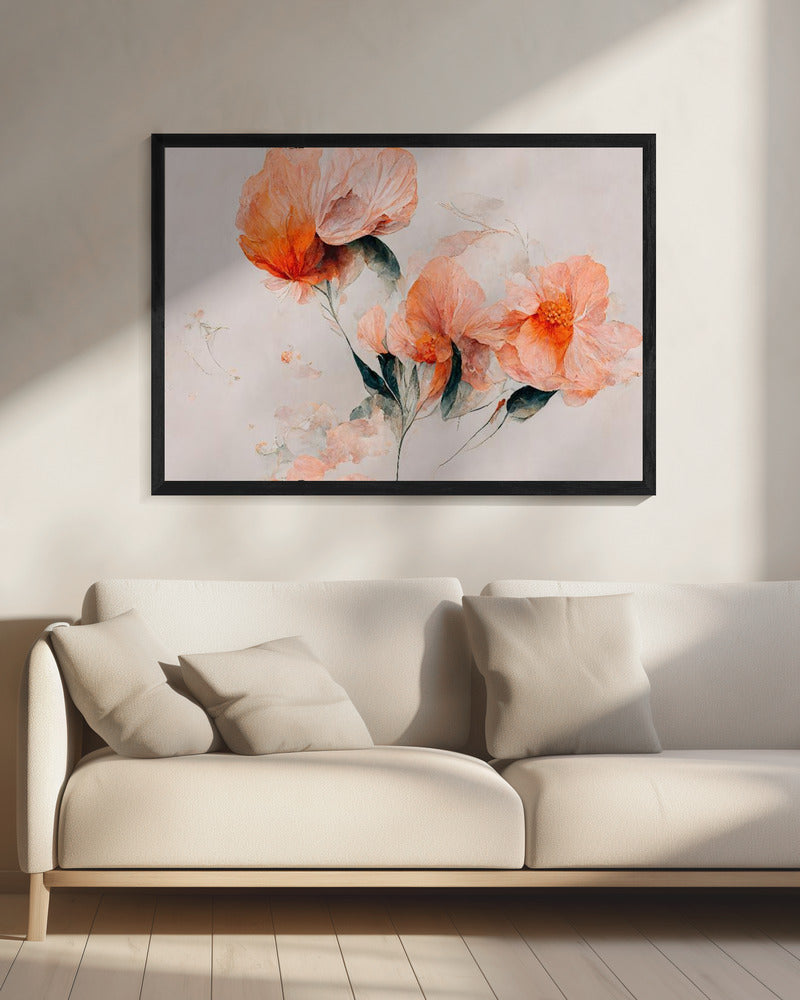  Filigree Coral Flowers Wall Artwork 0