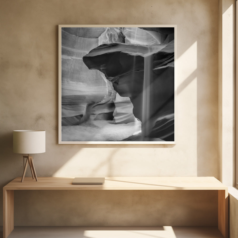  MONOCHROME ANTELOPE CANYON Pouring Sand Wall Artwork 0