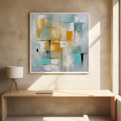 Wall art Golden Grids Abstract